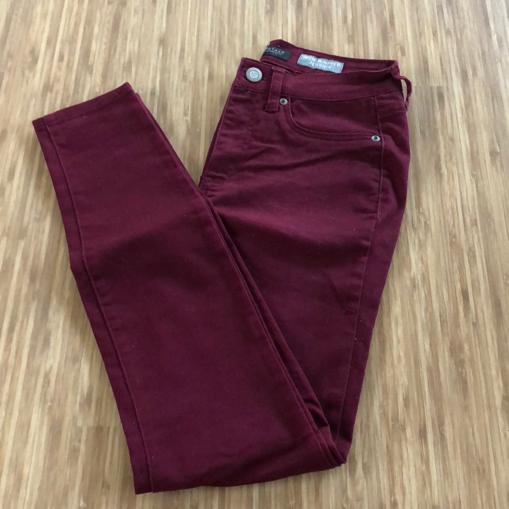 Aeropostale Burgundy High Wasited Jeggings